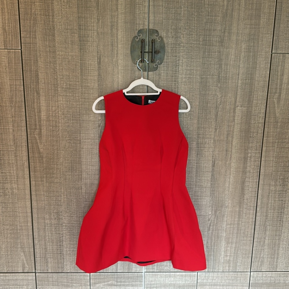 Zara‎ Red Voluminous Mini Dress